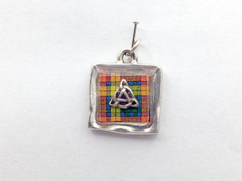 Pewter w/Sterling Silver Clan Buchanan Tartan pendant,trinity knot,triquetra
