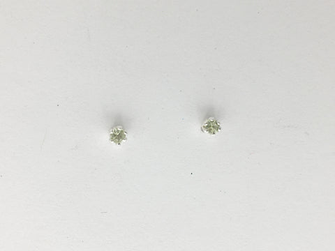 Sterling silver tiny 2mm natural  Peridot stud earrings-studs, August birthstone