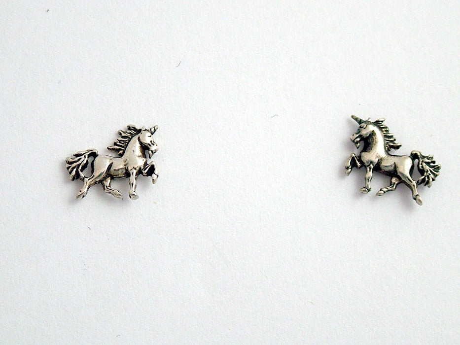 Sterling Silver & Surgical Steel unicorn  stud earrings- fantasy- unicorns