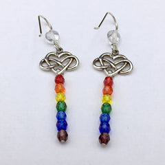 Sterling Silver Infinity Heart dangle Earrings- Rainbow, love, LGBTQ, Pride, gay