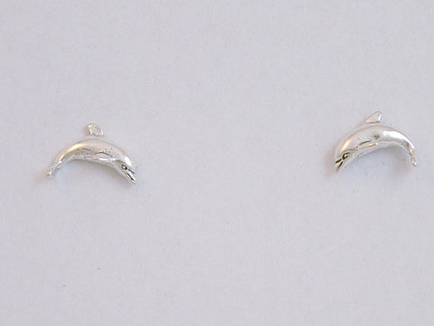 Sterling Silver & Surgical Steel  side view dolphin stud earrings- dolphins, sea