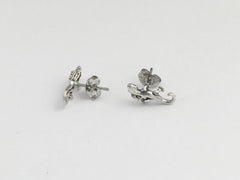 Sterling Silver & Surgical Steel small gecko stud earrings-lizard, geckos,