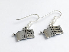 Pewter & Sterling Silver Open Book Earrings-Librarian-reader- reading- books