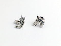 Sterling Silver & Surgical Steel horse head stud earrings-pony, equine ,equus