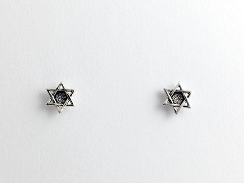 Sterling Silver & Surgical Steel Star of David stud earrings- judiaca, jewish