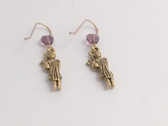 Gold tone Pewter & 14k gf bagpiper earrings-bagpipe, kilt, Scottish, Scotland,