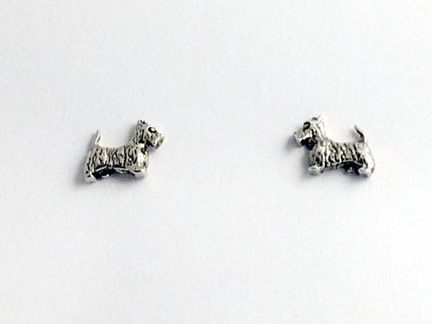 Sterling Silver & Surgical Steel scottish terrier stud earrings-scottie dog-dogs, scotty