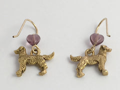 Gold Tone Pewter &14k gf earwire Golden Retriever Dog Earrings- Labrador, dogs