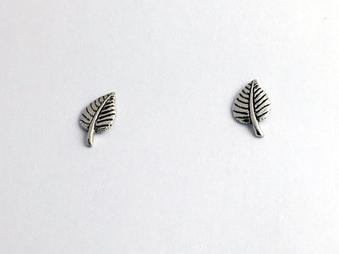 Sterling Silver & Surgical Steel aspen leaf stud earrings- Leaves, aspens, trees