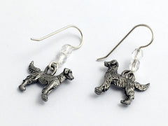 Pewter & Sterling Silver Golden Retriever dog earrings-Labrador, Labs, dogs, lab