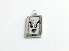 Pewter Frame with Irish Dance soft shoes and heart print pendant-resin, Feis,