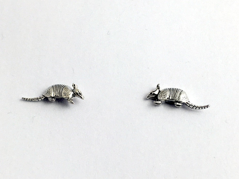 Sterling Silver and Surgical Steel armadillo stud earrings-armadillos- animal