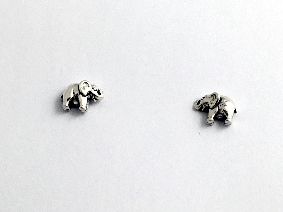 Sterling Silver and Surgical Steel  tiny elephant  stud earrings- elephants