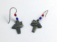 Pewter & Sterling silver Torch dangle earrings-Athlete. games, torches