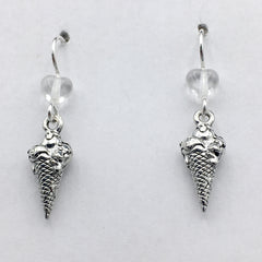 Pewter & Sterling Silver Ice Cream Cone dangle earrings- gelato, sorbet, dessert