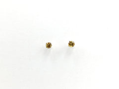 Sterling silver 3mm Brown and green Tourmaline stud earrings-studs