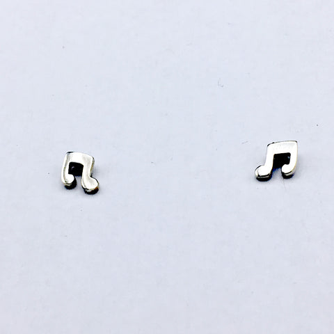 Sterling Silver Musical note stud earrings-music, notes, musician, choir, singer