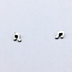 Sterling Silver Musical note stud earrings-music, notes, musician, choir, singer