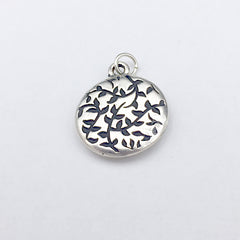Round Pewter frame with honey bee print pendant - resin, bees, apiary honeycomb