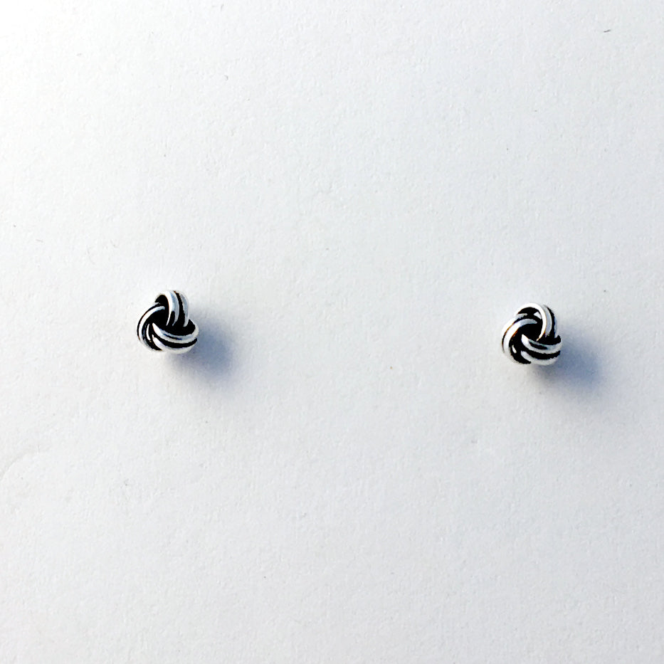 Sterling Silver Celtic Knot stud earrings- sailor, sailing, knots, studs, ball