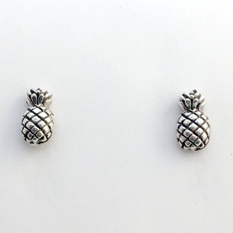 Sterling Silver pineapple stud earrings-pineapples, food, hospitality, Hawaii