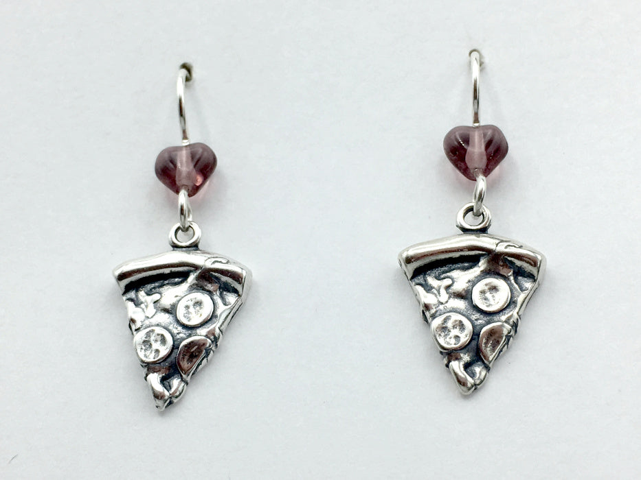 Sterling Silver Pizza Slice dangle earrings-food- pizza pie, Pizzas,