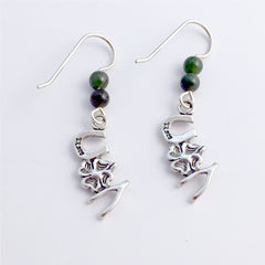 Sterling Silver Good Luck earrings-horse shoe, 4 leaf clover, wishbone, lucky,