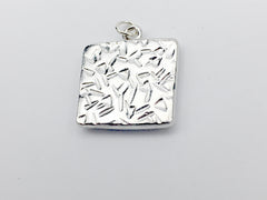 Pewter w/ Sterling Silver Celtic Trinity Knot Clan Buchanan Tartan pendant, Scottish