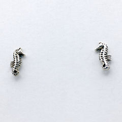 Sterling silver small seahorse stud earrings-sea horse, ocean,