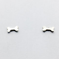Sterling Silver small dog bone stud earrings- dogs,canine,bones,K9, walker, vet