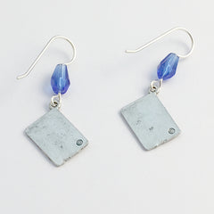 Pewter & Sterling Silver USA Passport dangle earrings -Travel, adventure, agent