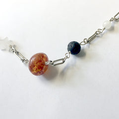 20 inch sterling silver Solar System Necklace, sun, planet, stars- special order