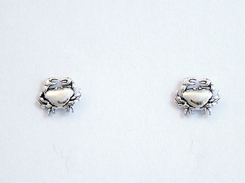 Surgical Steel & Sterling silver tiny crab stud earrings-crabs,ocean, beach,sea