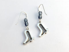Sterling Silver Cowboy boot dangle earrings-Horse, Cowgirl, boots, western,denim