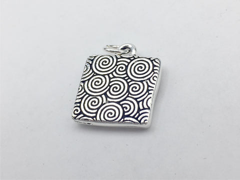 Pewter with Rainbow flag & sterling silver Heart pendant-resin, Gay Pride,LGBTQ