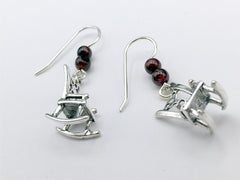 Sterling Silver 3-D Rocking Chair dangle earrings- chairs, woodworker, furniture