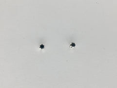 Sterling silver tiny 2mm Black Spinel stud earrings-studs, faceted,