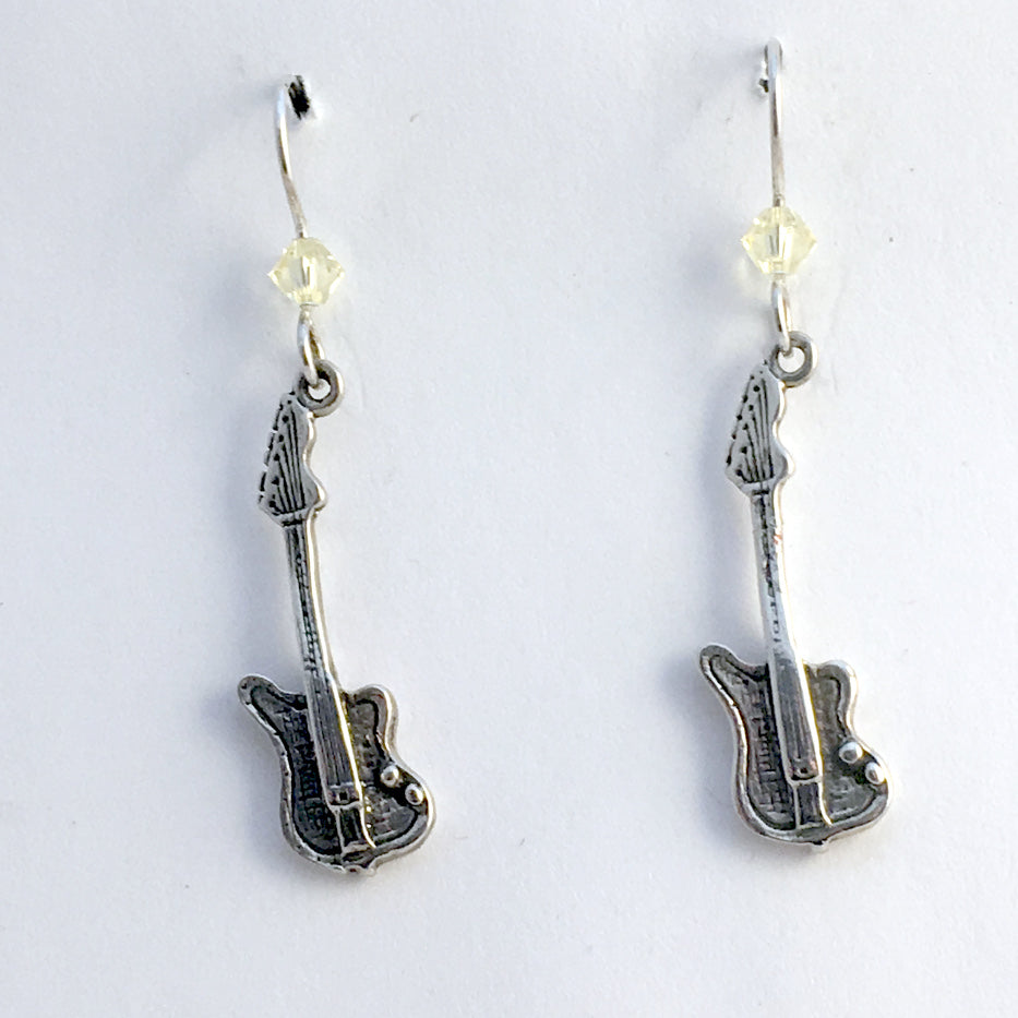 Electric guitar earrings deals
