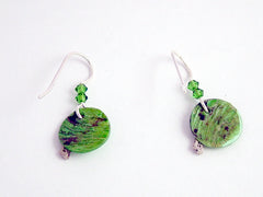 Sterling silver tiny Palm Tree w/shell earrings-ocean-beach, tropics, crystal