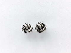 Sterling Silver 8mm Celtic Knot stud earrings-sailor, sailing, knots, textured