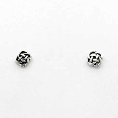 Sterling Silver tiny Round Celtic Knot stud earrings- knots, studs, 1/4 inch