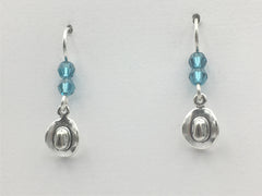 Sterling Silver Tiny Cowboy hat  dangle earrings-horse, cowgirl, hats, western