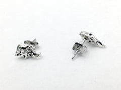 Sterling Silver & Surgical Steel small woolly mammoth stud earrings- mammoths