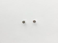 Sterling silver tiny 3mm smoky quartz stud earrings-studs, smokey,