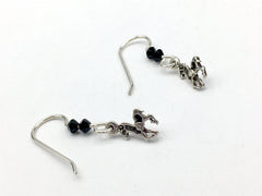 Sterling silver tiny horse dangle earrings- foal, colt, horses,equine,crystal