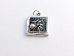 Pewter with spider web print & sterling silver spider pendant-resin, Halloween