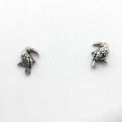 Sterling Silver and Surgical Steel toucan stud earring- bird- birds, toucans