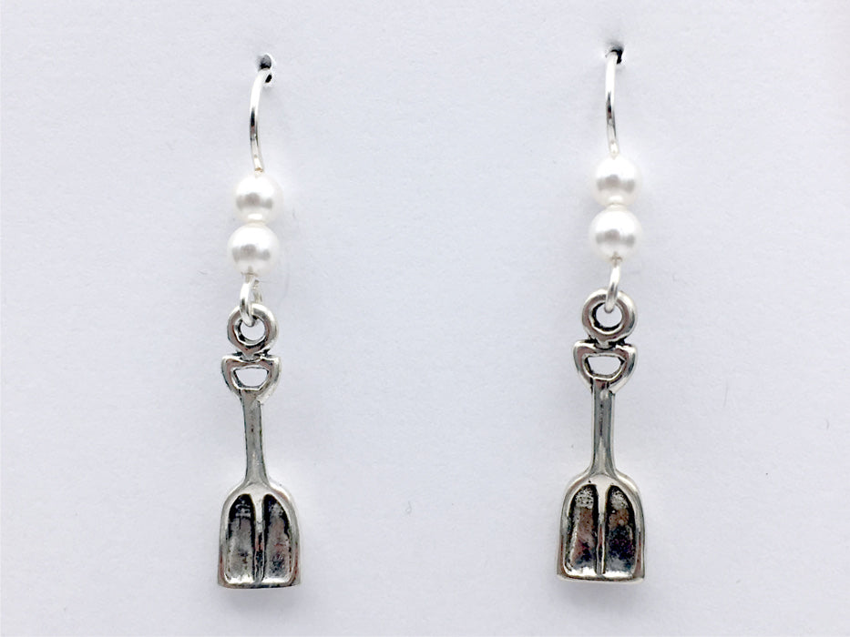 Sterling Silver Snow Shovel Dangle  earrings- winter- sledding, skiing, holiday