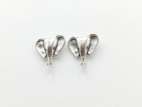 Sterling Silver and Surgical Steel elephant head  stud earrings- elephants