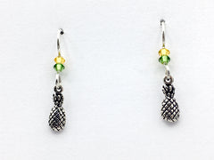 Sterling Silver tiny pineapple earrings-pineapples-Hawaii, hospitality, crystal